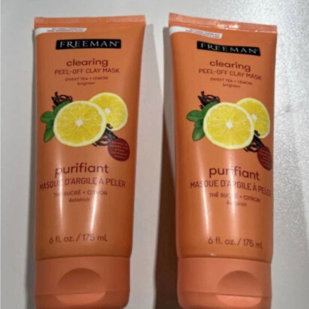 NWT FREEMAN 2 PACK CLEARING PEEL-OFF CLAY MASK SWEET TEA‎ + LEMON6 fl Oz